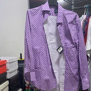 Tailorbyrd Purple Geometric Men's Shirt